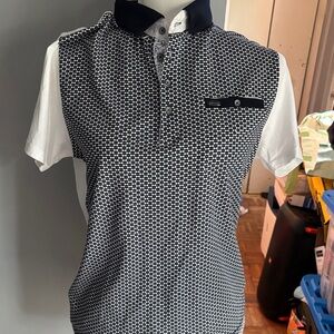 Stylish Black and White Men's Polo Shirt